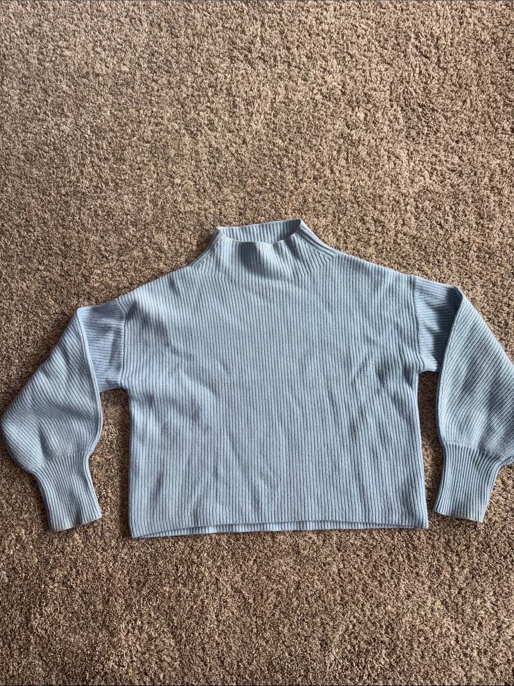 A. L. C. Baby blue Helena cashmere ribbed mock neck sweater size medium